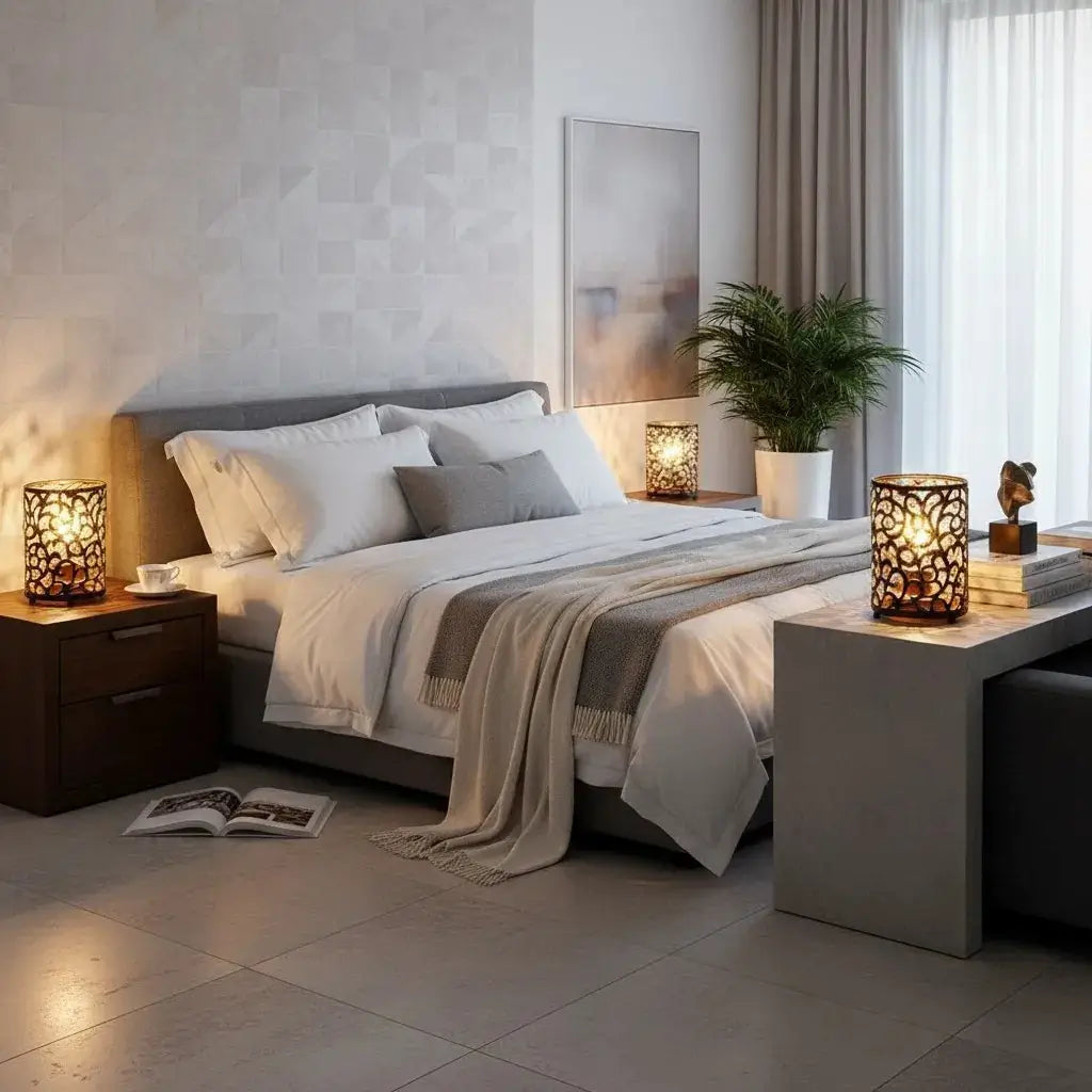 Lampes de Chevet avec Piles en Métal