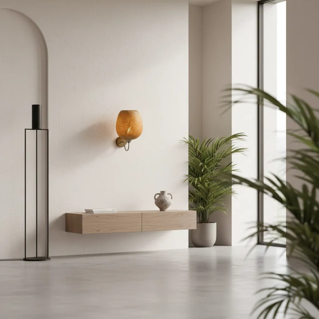 Applique Murale en Rotin