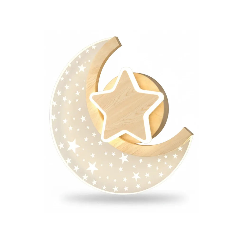 Applique Murale Enfant Lune Étoilée