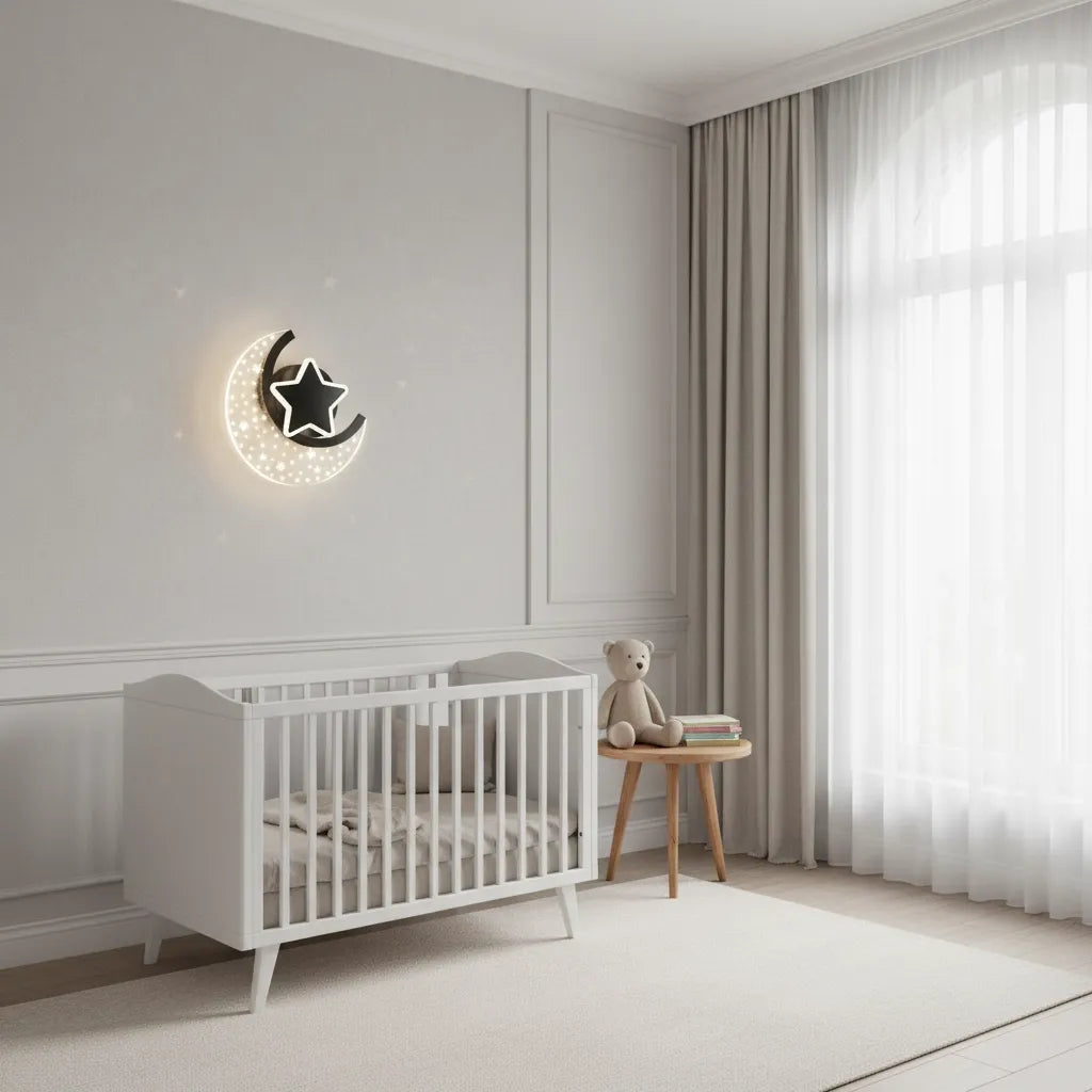 Applique Murale Enfant Lune Étoilée