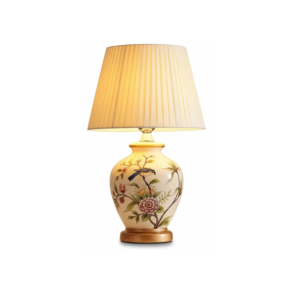 Lampe Céramique Fleurie
