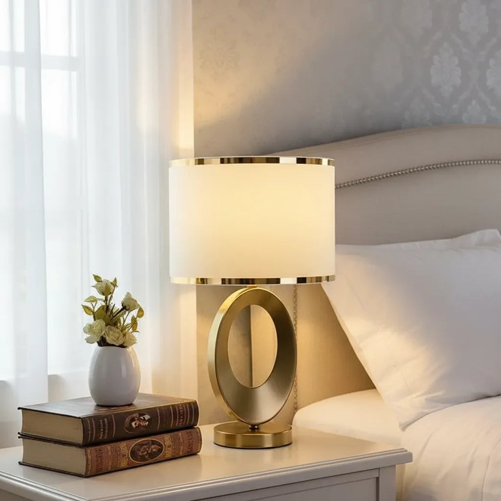 Lampe de Chevet Blanc et Doré