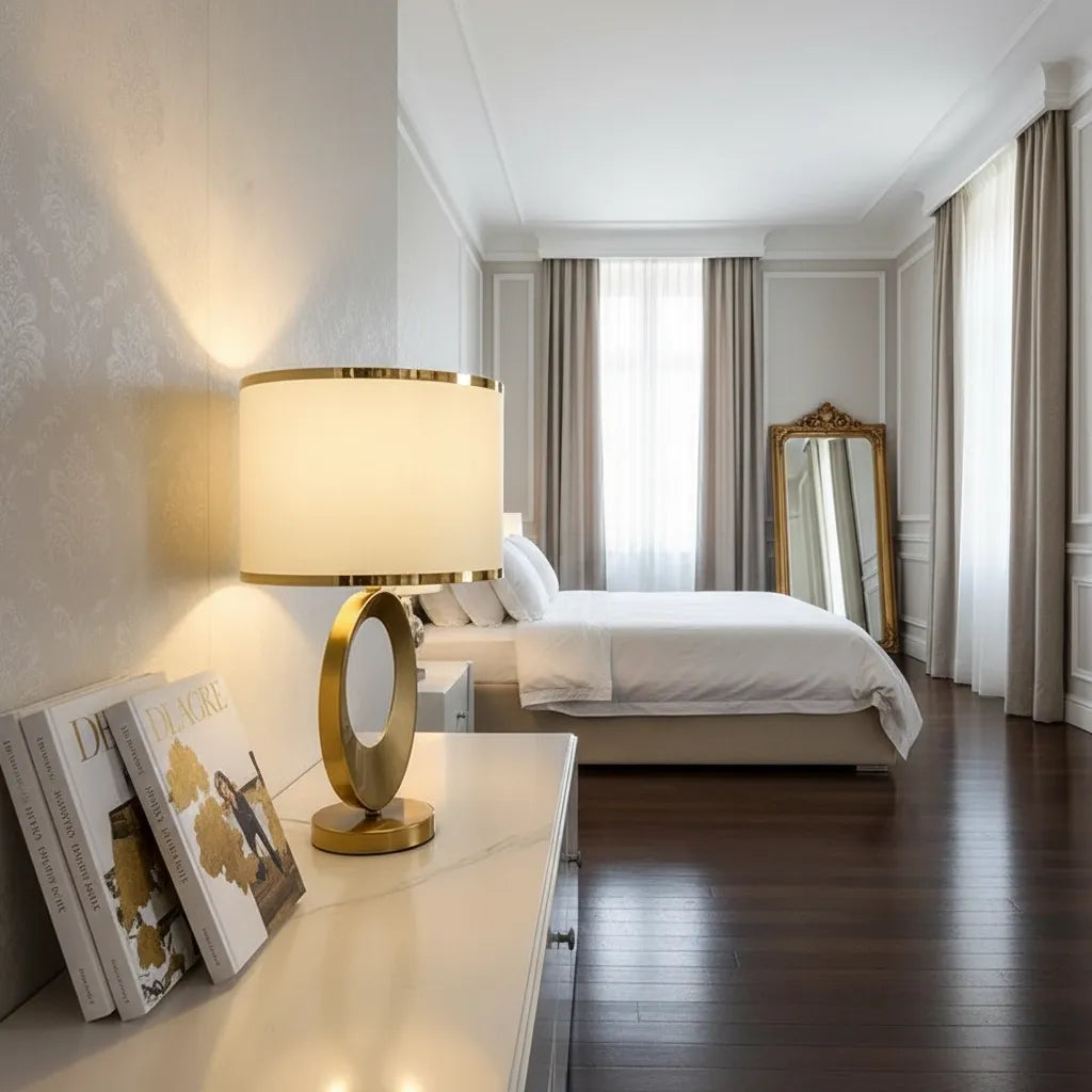 Lampe de Chevet Blanc et Doré