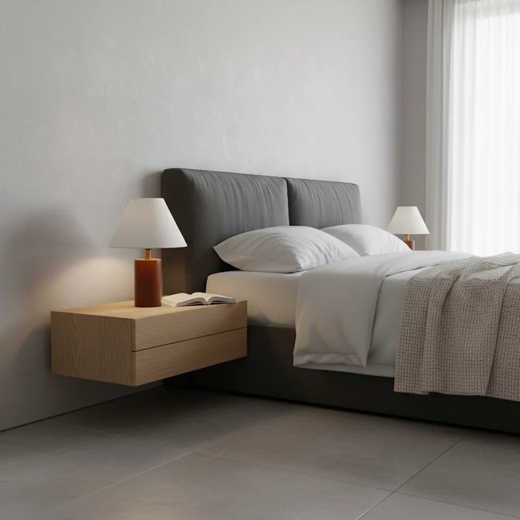 Lampe de Chevet Blanche et Bois