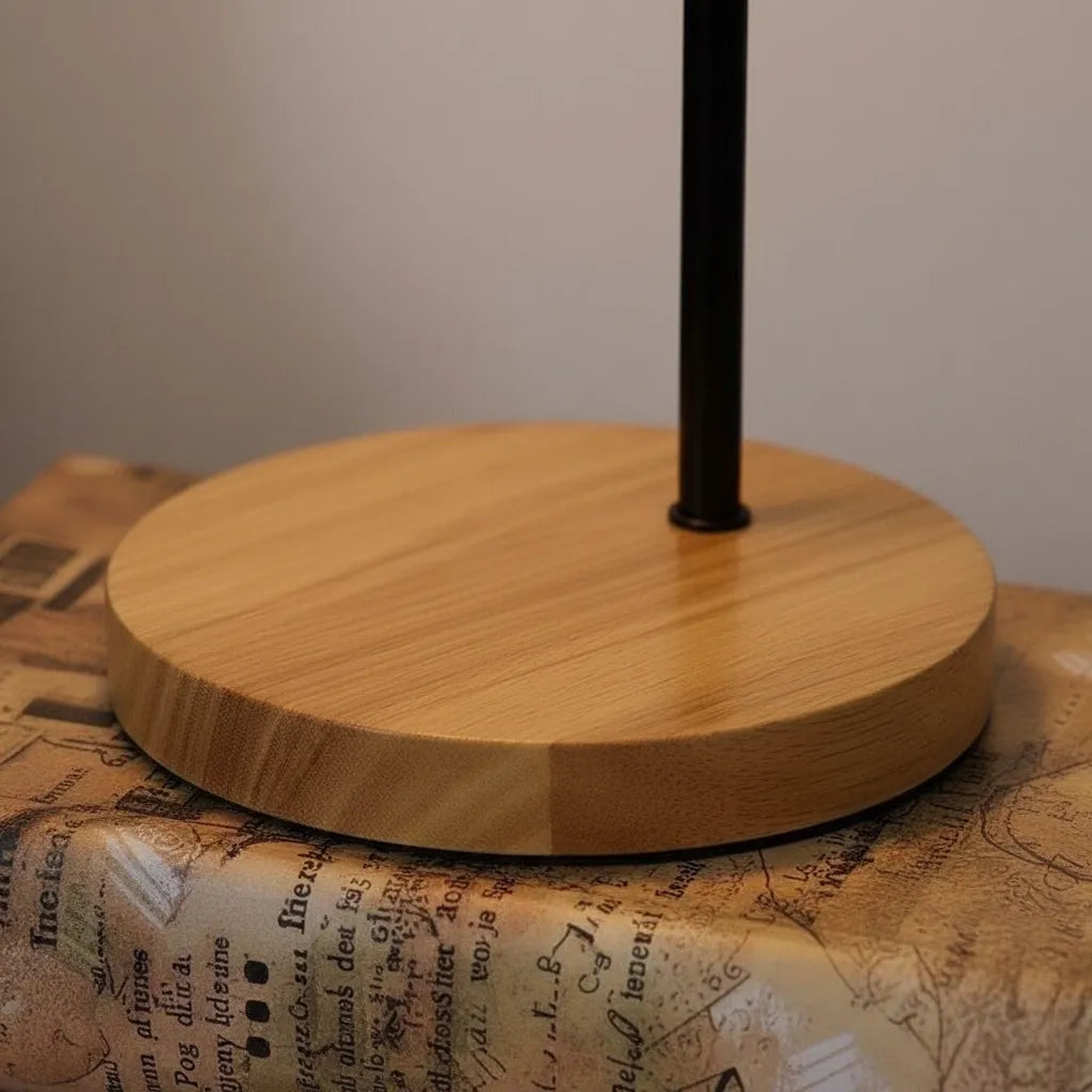 Lampe de Chevet Bois et Métal Noir