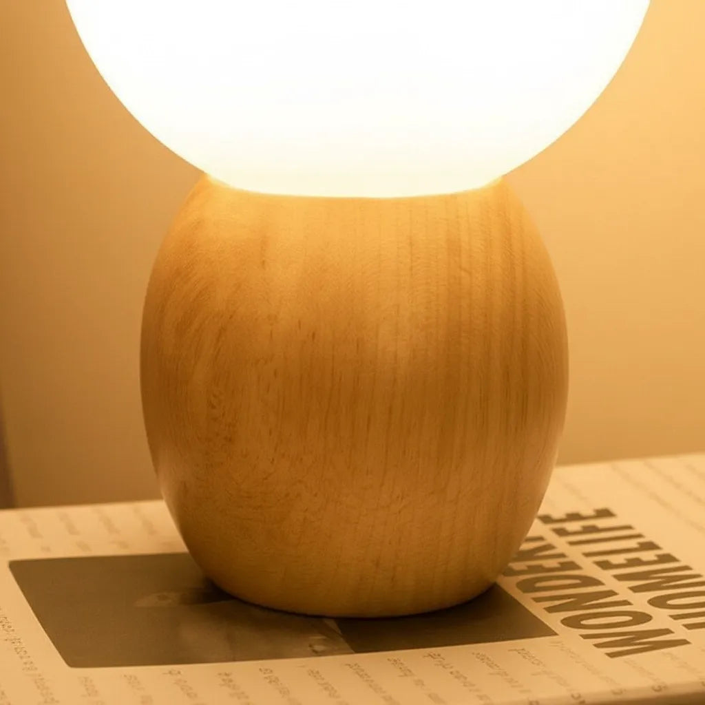 Lampe de Chevet Boule Bois