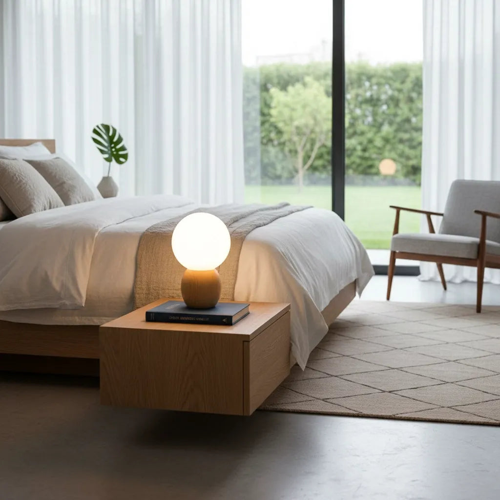 Lampe de Chevet Boule Bois