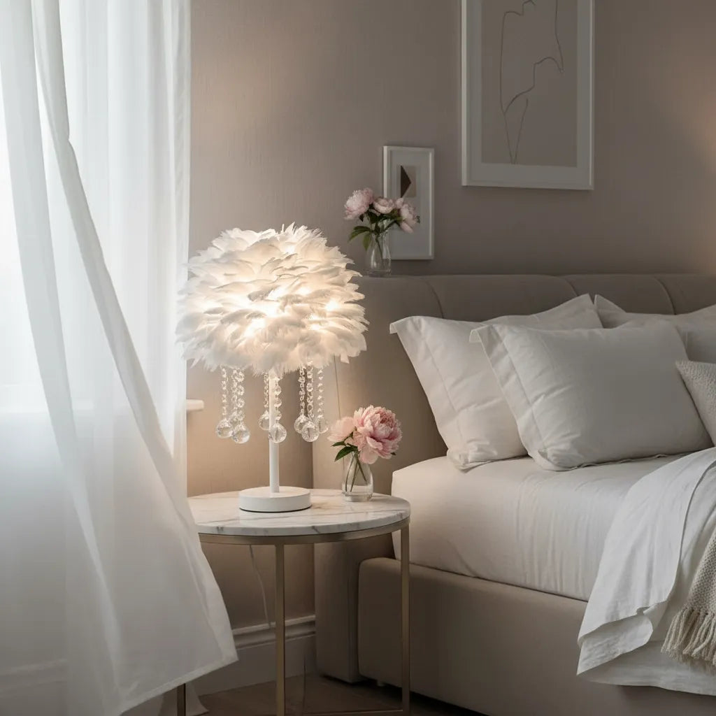 Lampe de Chevet en Plume