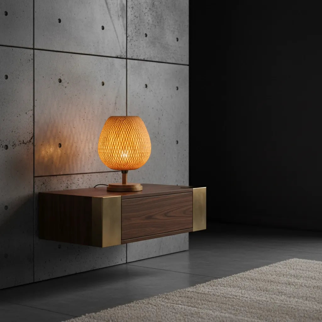 Lampe de Chevet en Rotin