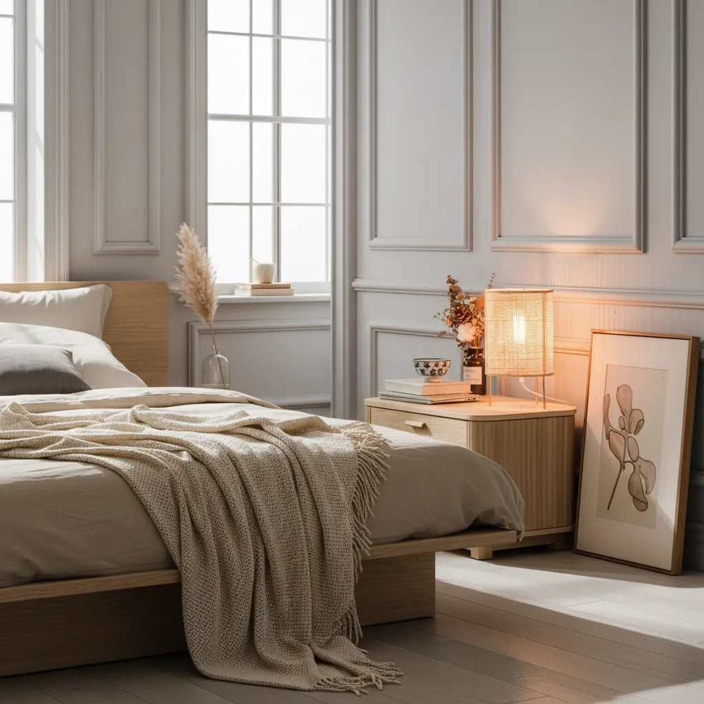 Lampe de Chevet Rotin