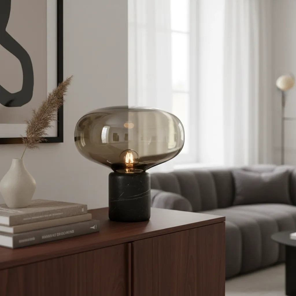 Lampe Pied Marbre Moderne