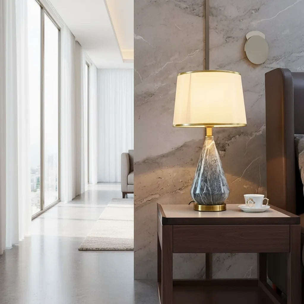 Lampe Pied Marbre Vintage