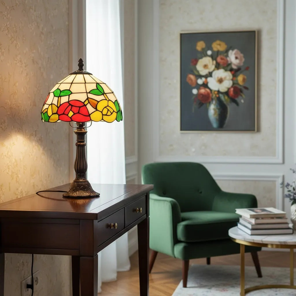 Lampe Tiffany Jardin Fleuri