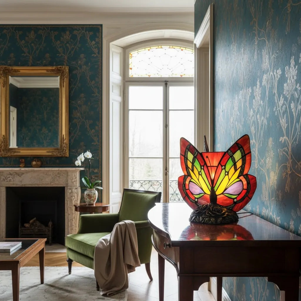 Lampe Tiffany Papillon Vintage