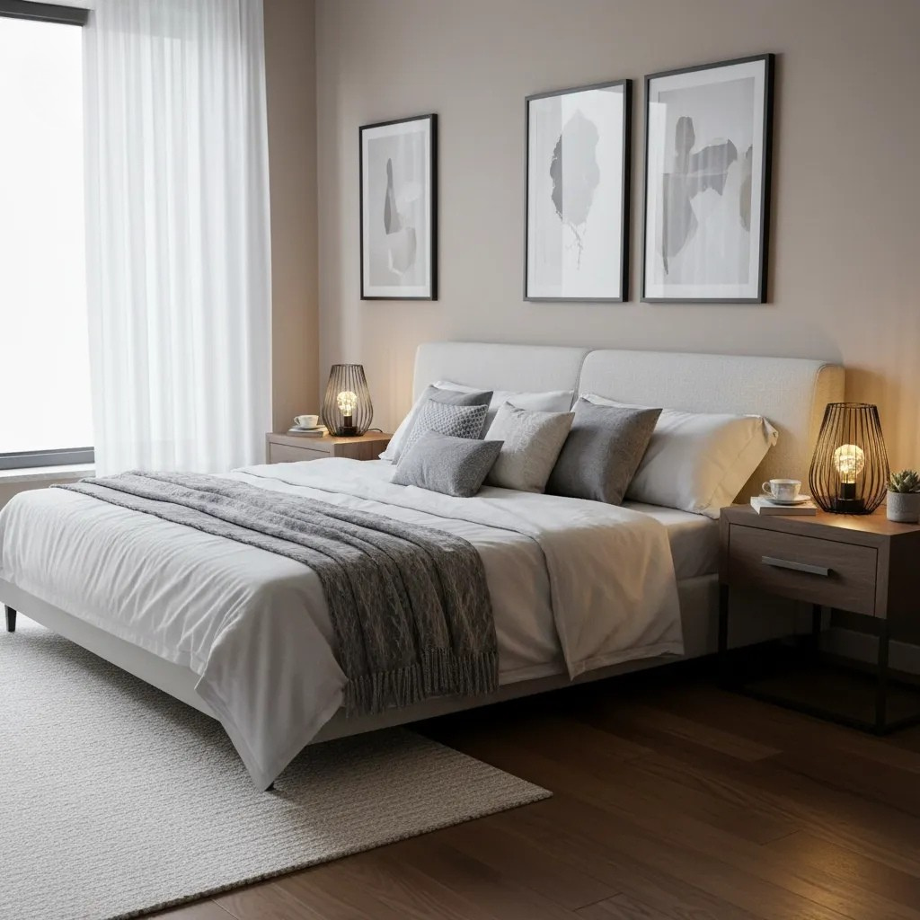 Lot Lampes de Chevet Pile Métal