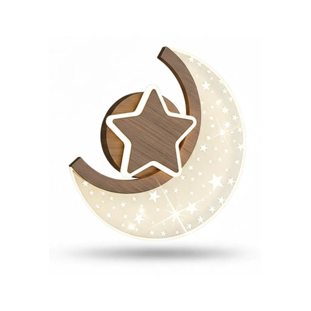 Applique Murale Enfant Lune Étoilée