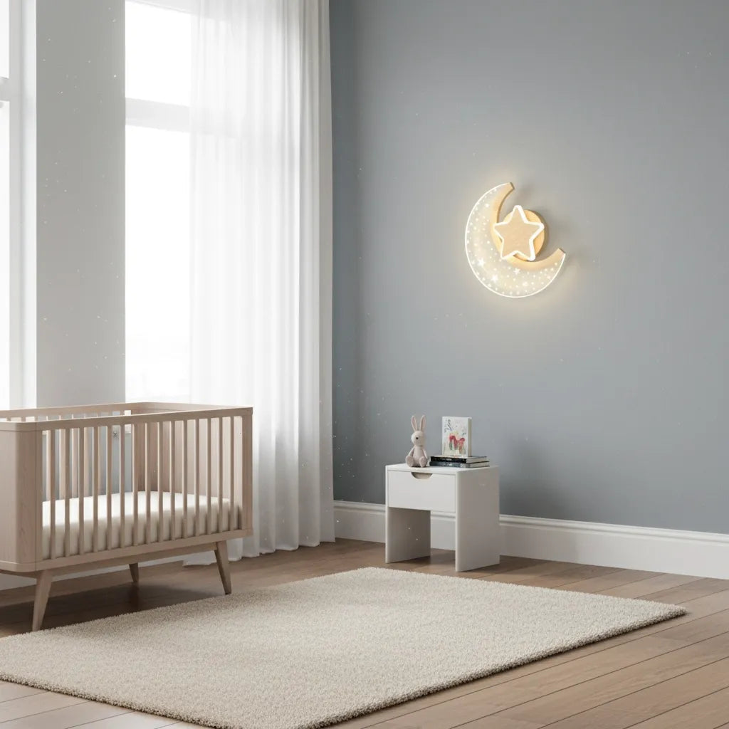 Applique Murale Enfant Lune Étoilée
