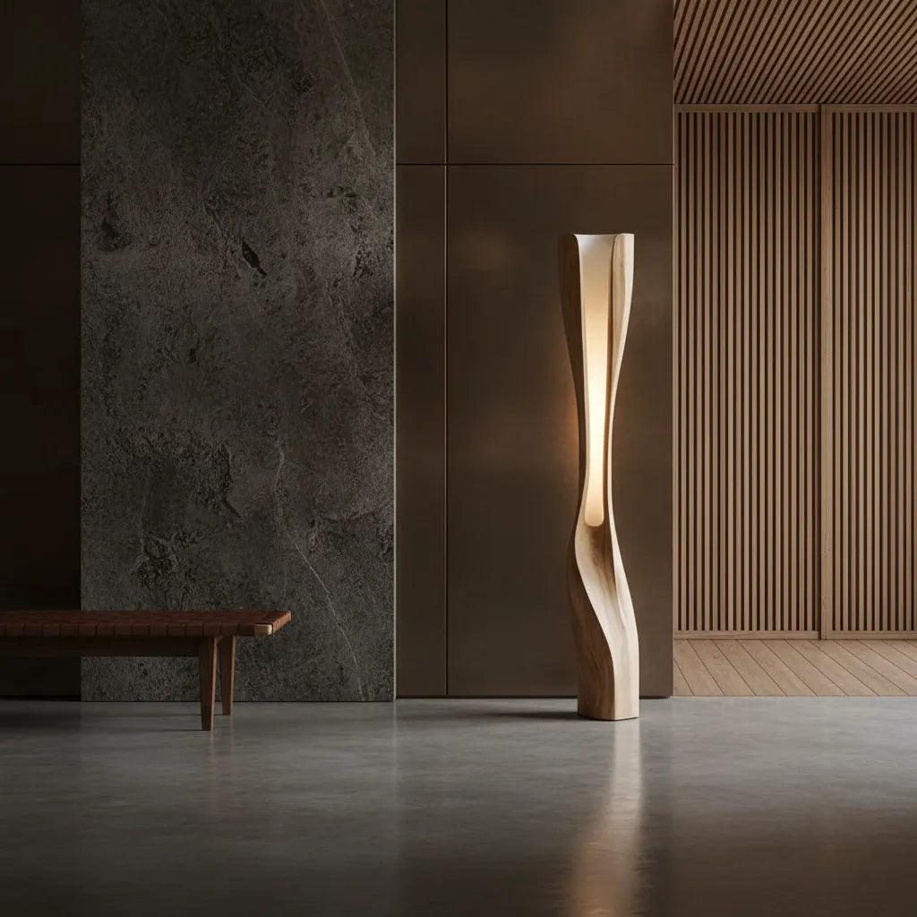 Lampadaire en Bois Naturel