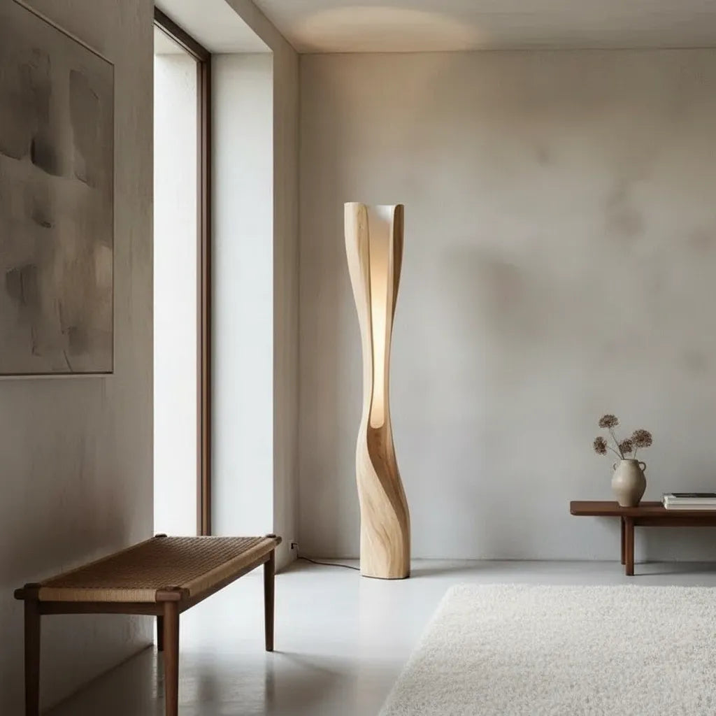 Lampadaire en Bois Naturel