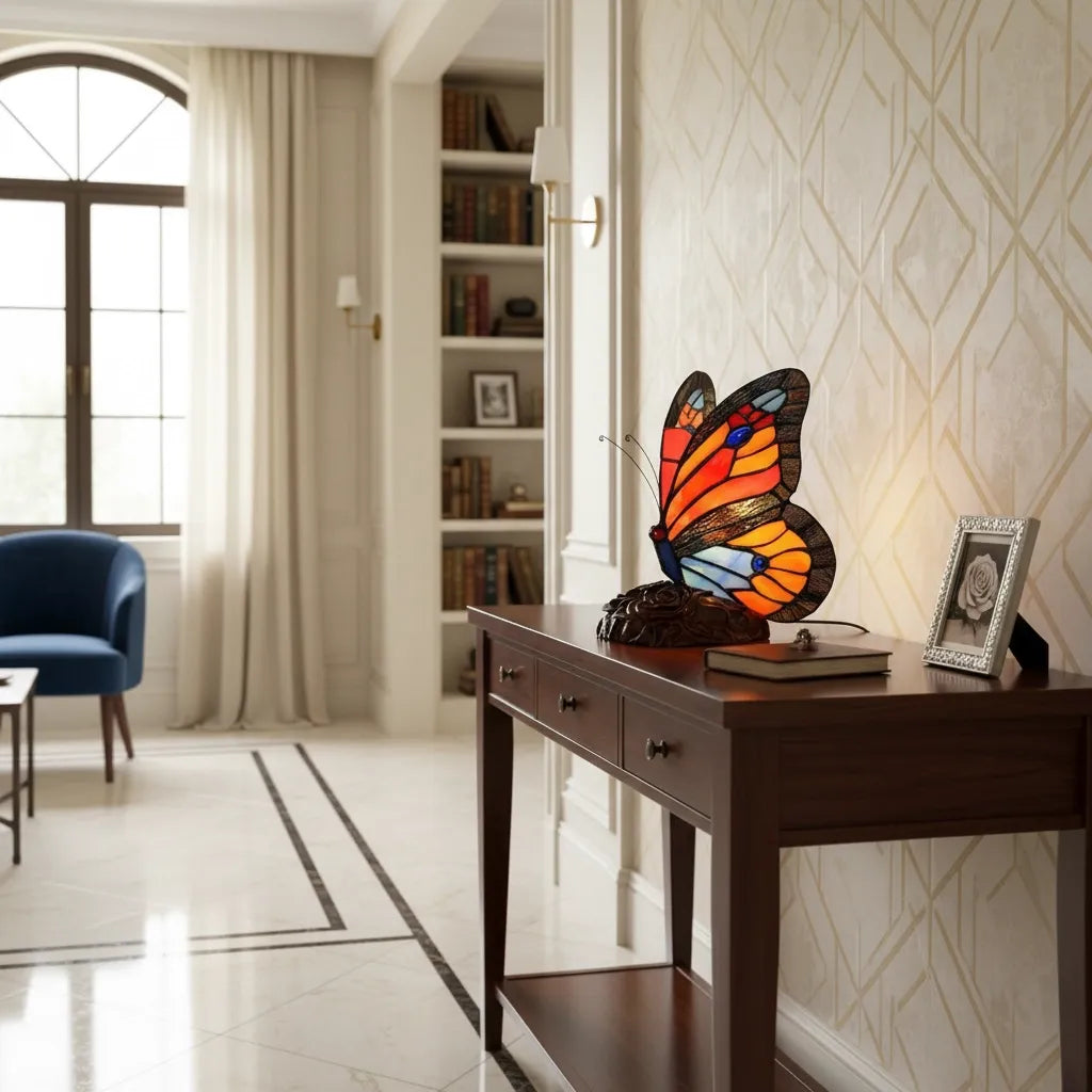 Lampe Art Deco Tiffany Papillon