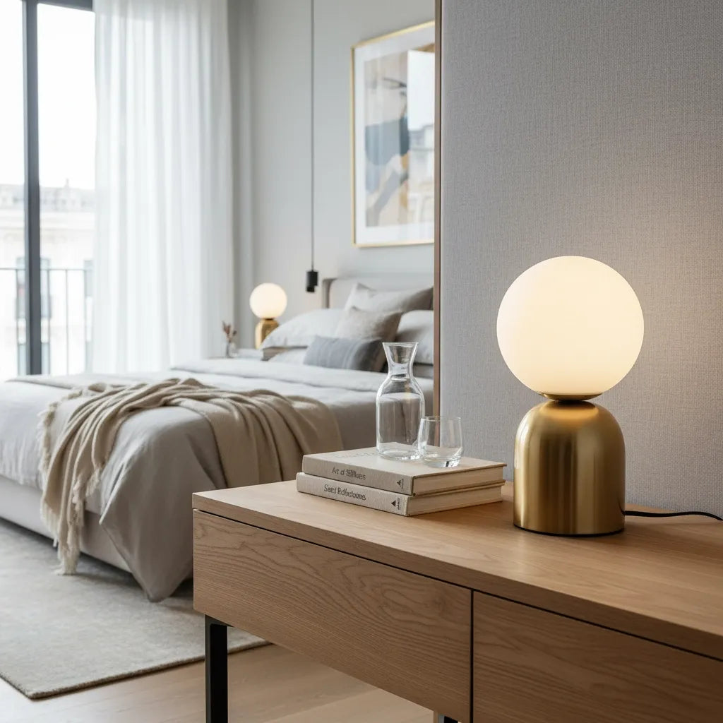 Lampe Boule en Verre à Poser