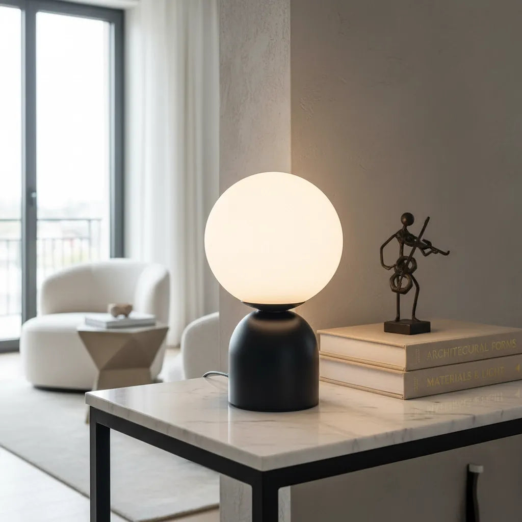 Lampe Boule en Verre à Poser