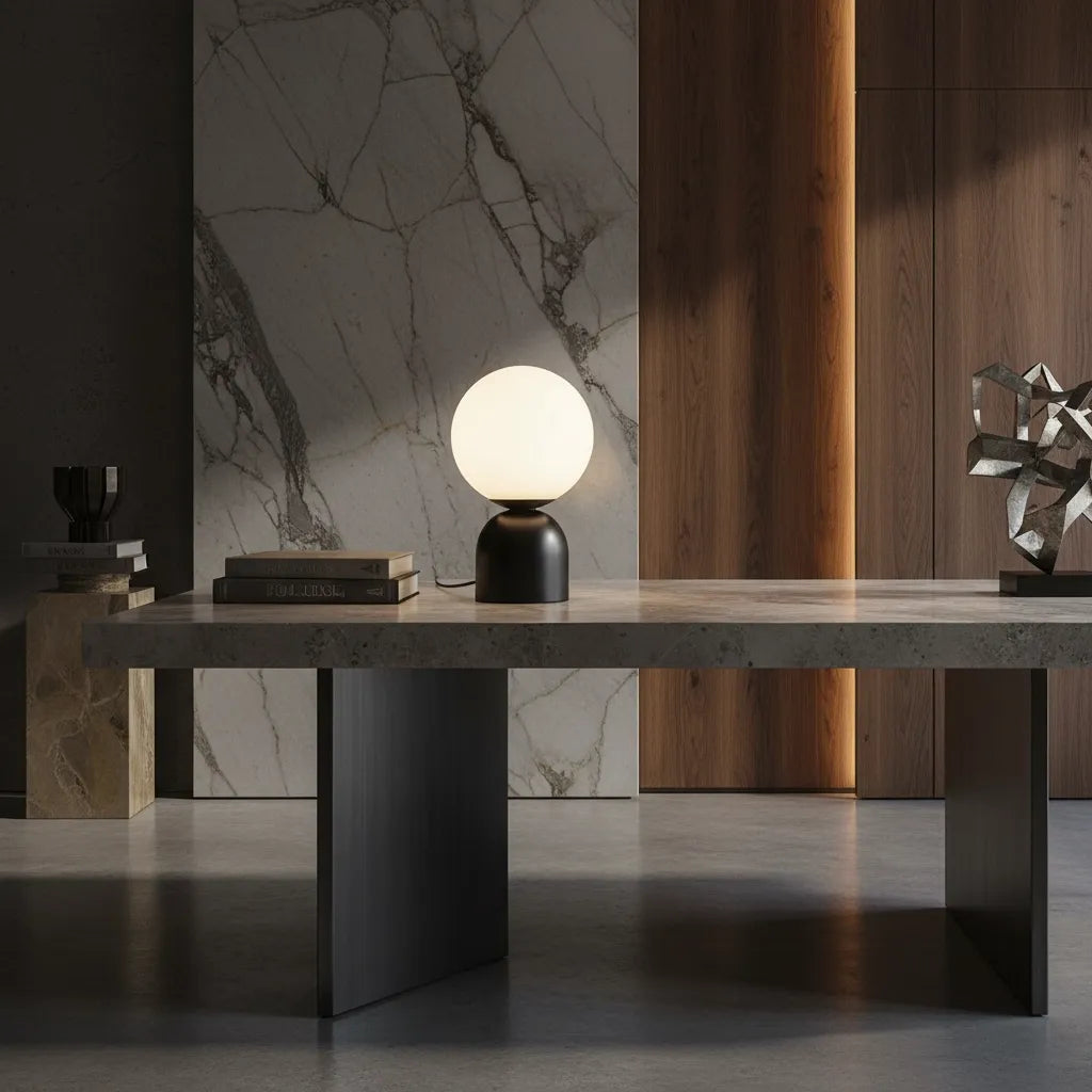 Lampe Boule en Verre à Poser