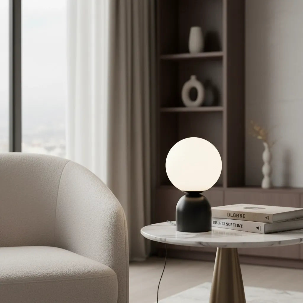 Lampe Boule en Verre à Poser