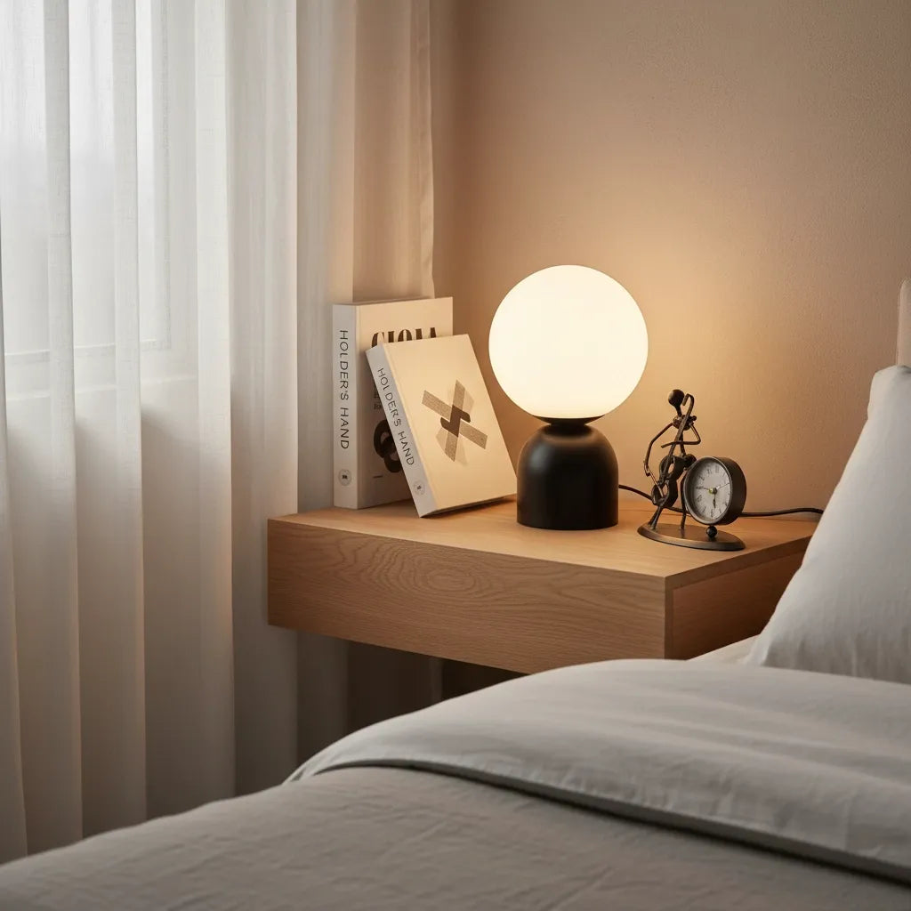 Lampe Boule en Verre à Poser