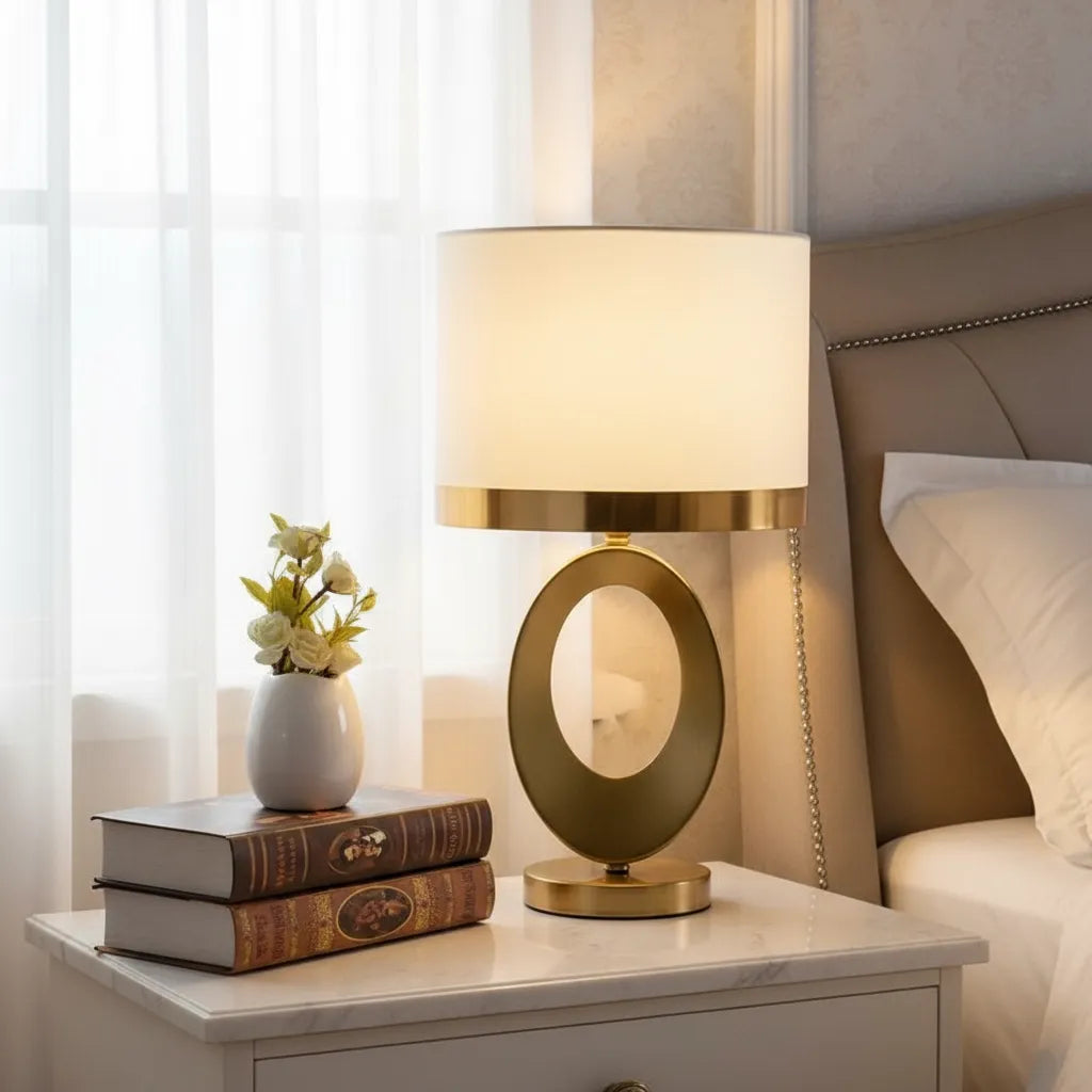 Lampe de Chevet Blanc et Doré