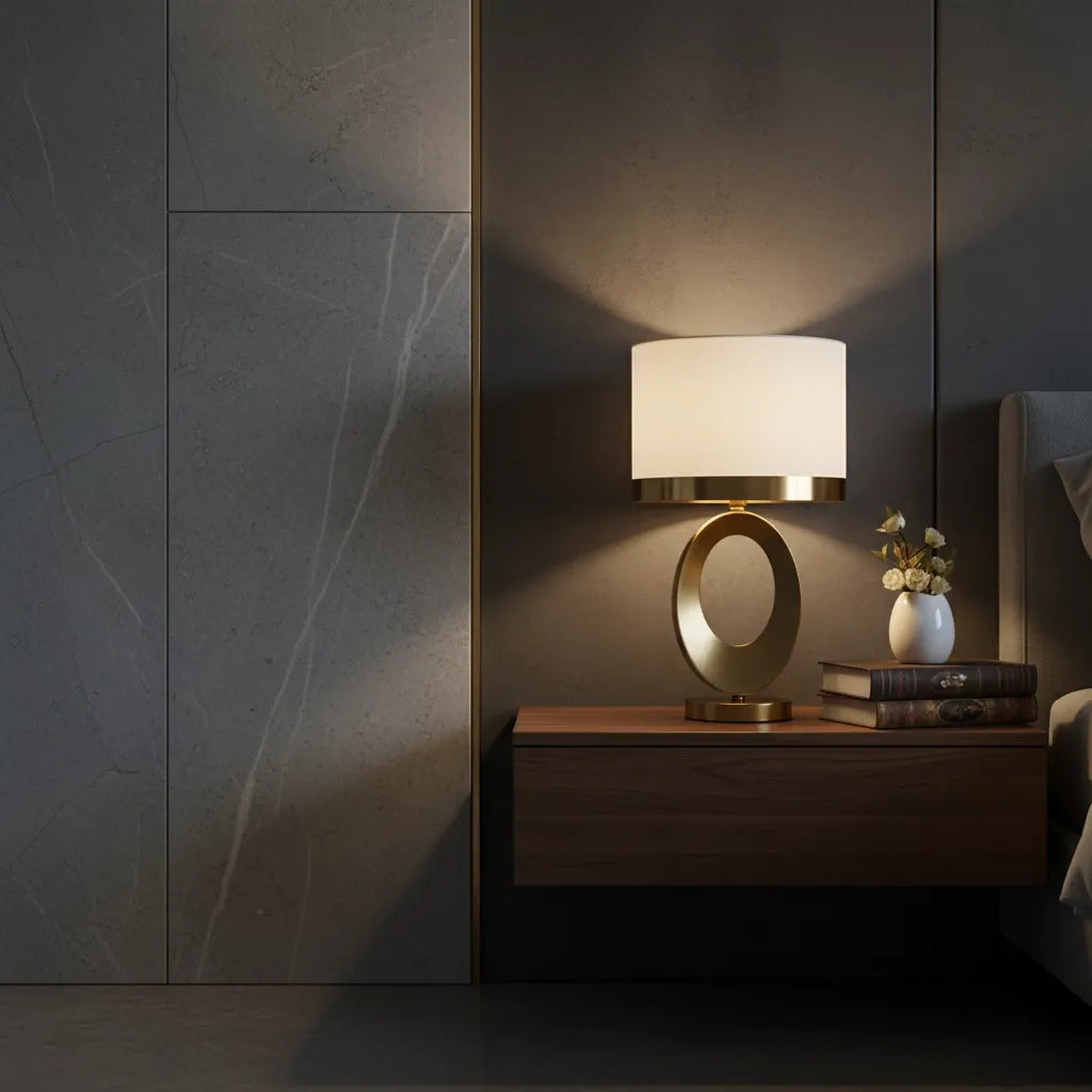 Lampe de Chevet Blanc et Doré