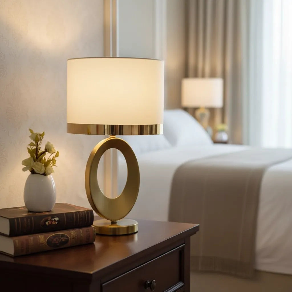 Lampe de Chevet Blanc et Doré