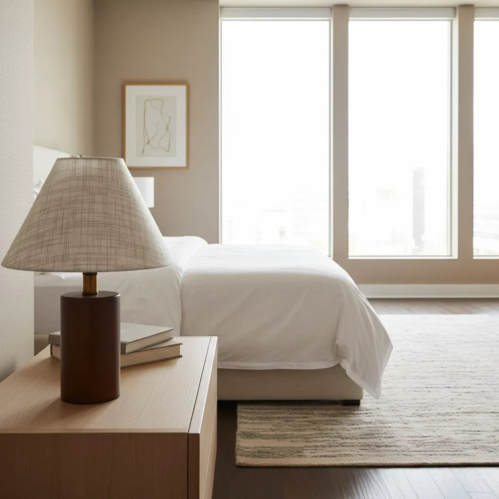 Lampe de Chevet Blanche et Bois