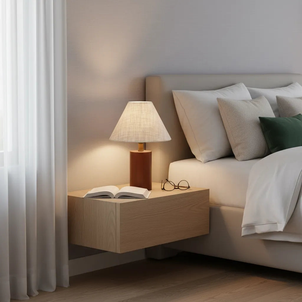 Lampe de Chevet Blanche et Bois