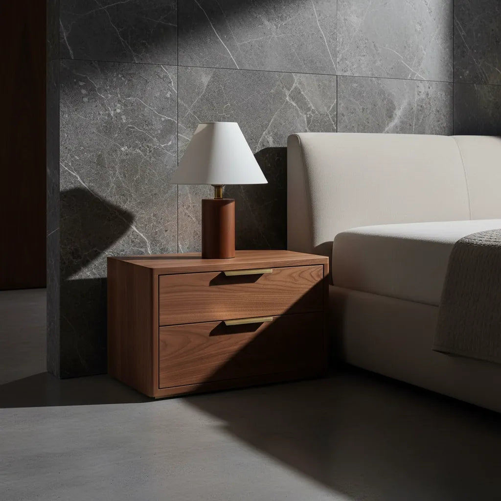 Lampe de Chevet Blanche et Bois