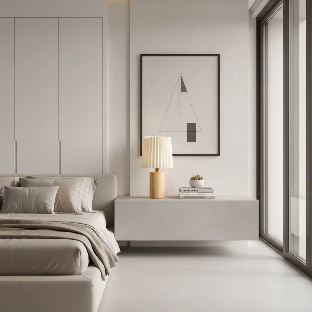 Lampe de Chevet Bois et Blanc