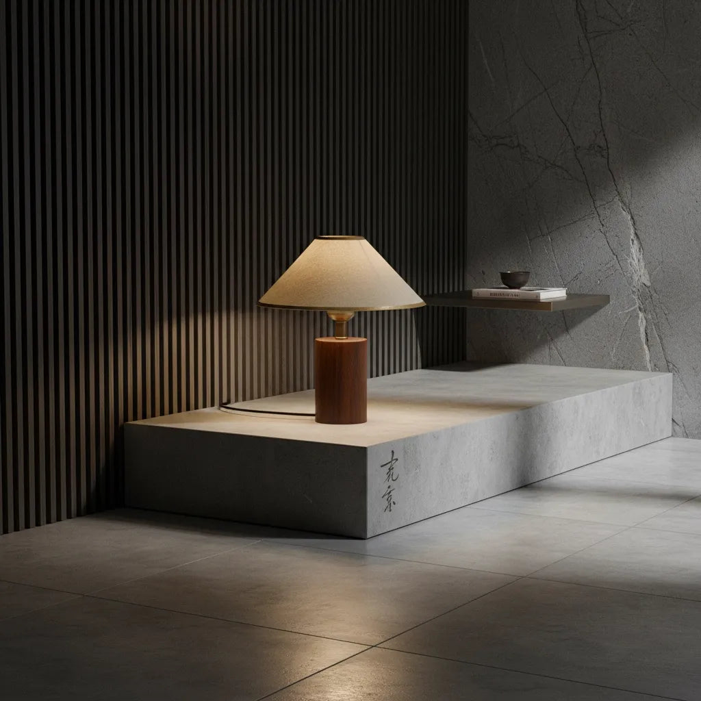 Lampe de Chevet Bois et Lin