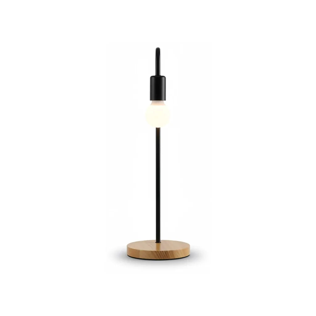 Lampe de Chevet Bois et Métal Noir