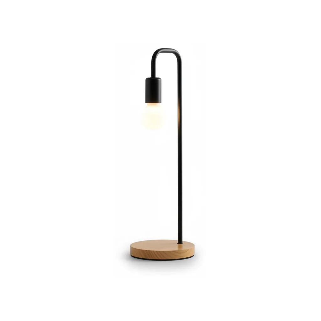 Lampe de Chevet Bois et Métal Noir