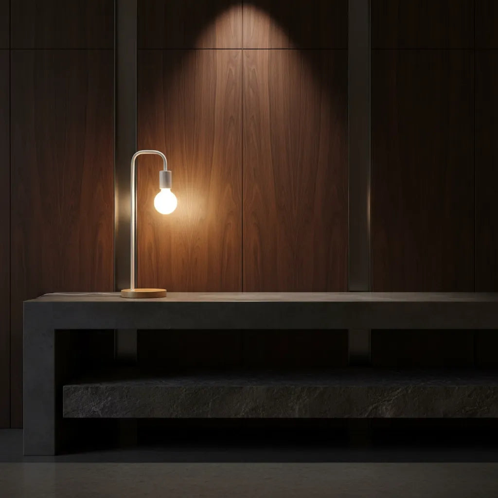 Lampe de Chevet Bois et Métal Noir