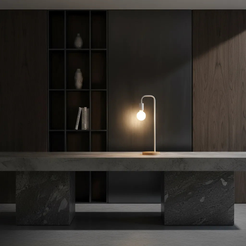 Lampe de Chevet Bois et Métal Noir