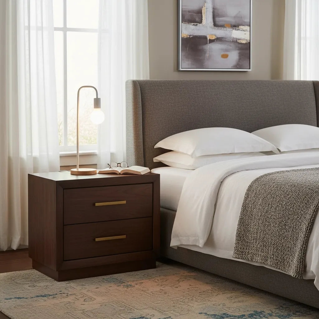 Lampe de Chevet Bois et Métal Noir