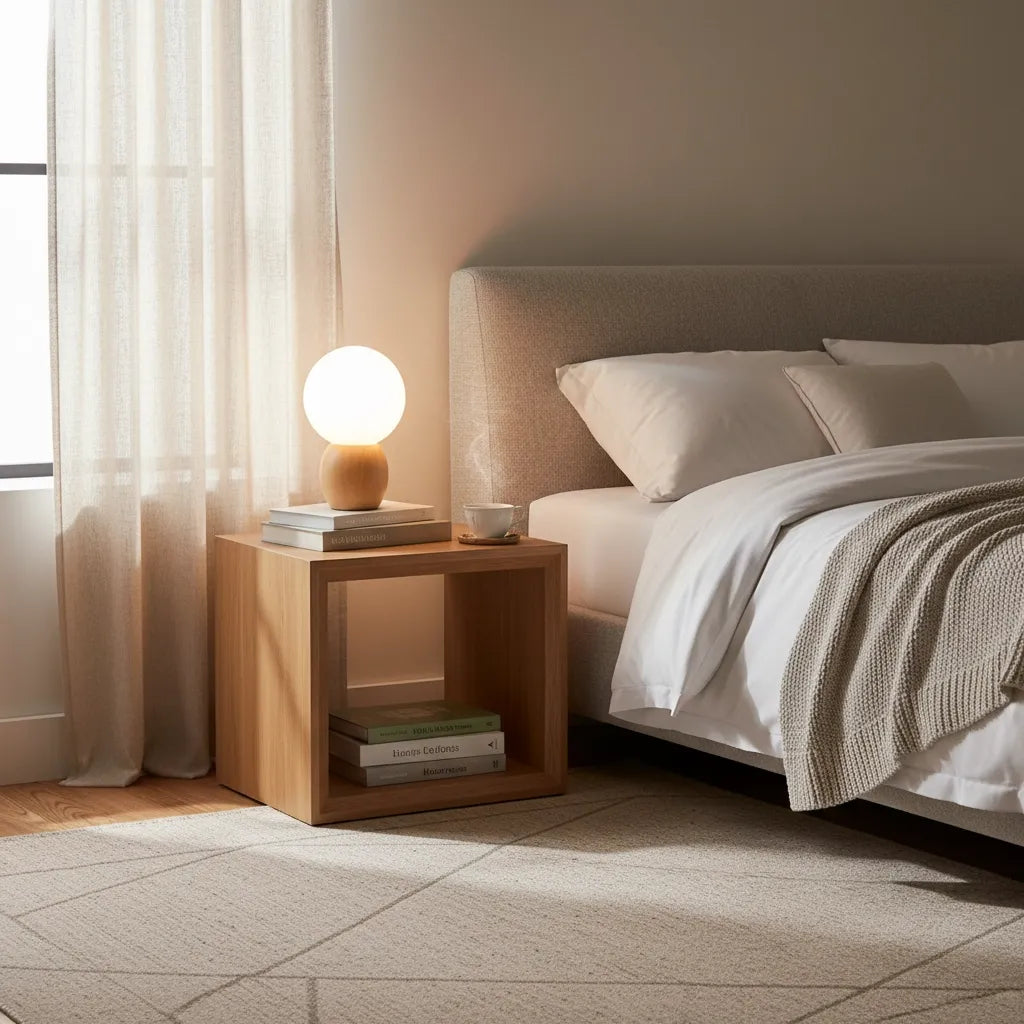 Lampe de Chevet Boule Bois