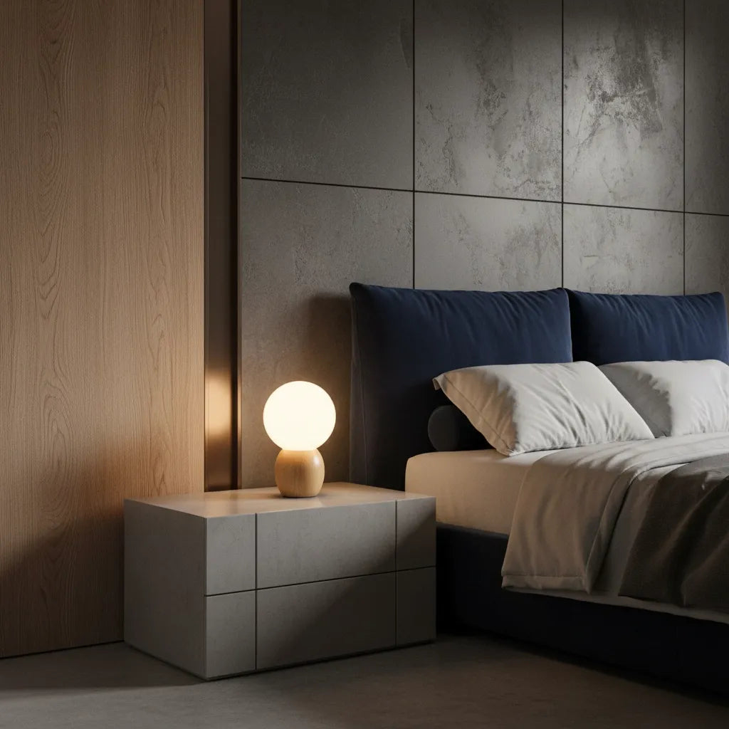 Lampe de Chevet Boule Bois