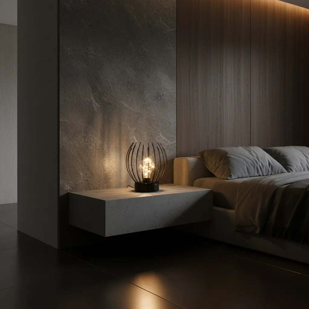 Lampe de Chevet en Métal Noir