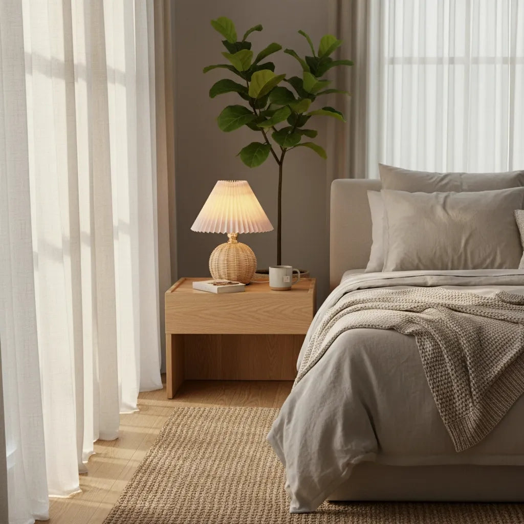 Lampe de Chevet en Osier