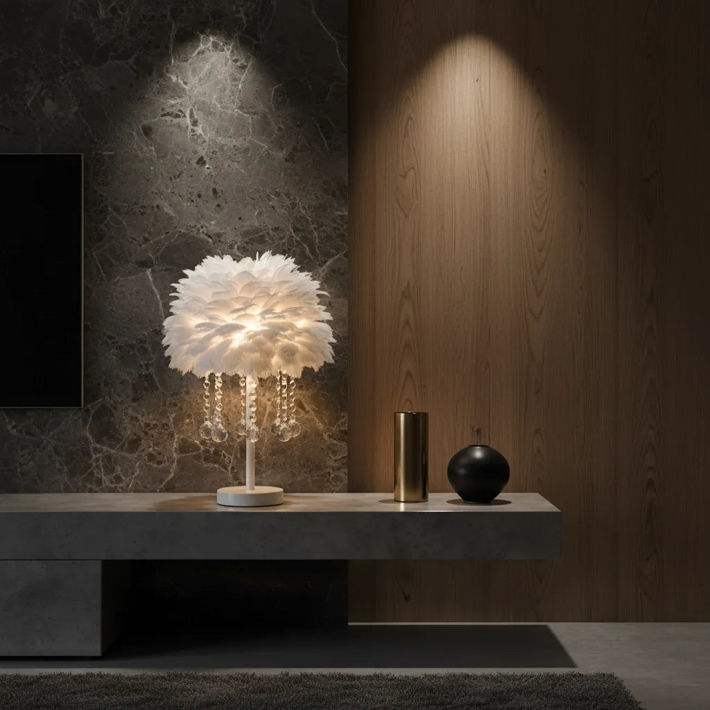 Lampe de Chevet en Plume