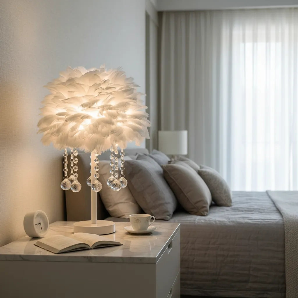 Lampe de Chevet en Plume