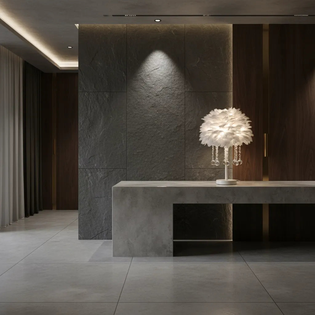 Lampe de Chevet en Plume