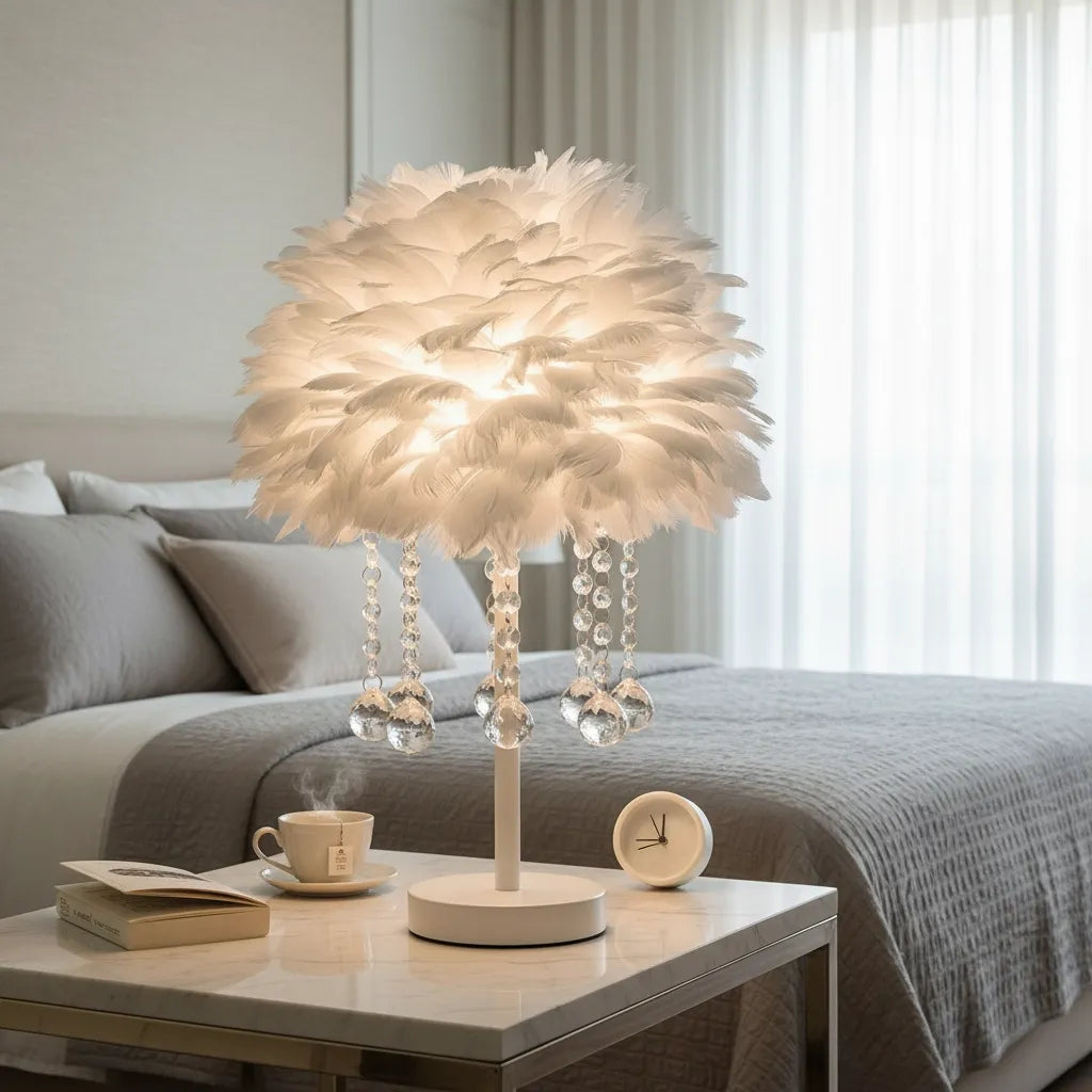 Lampe de Chevet en Plume